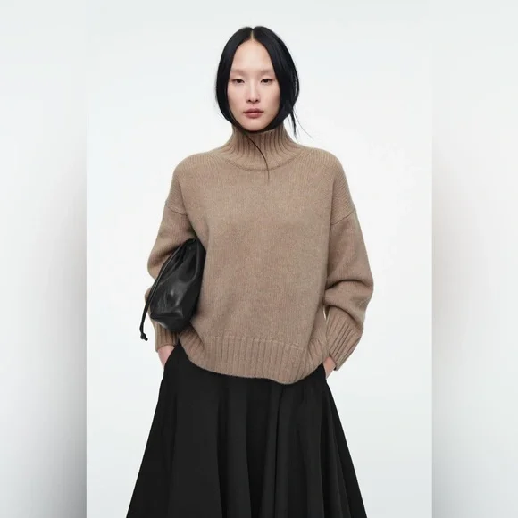 COS Women’s Chunky Pure Cashmere Turtleneck Sweater Size S - Picture 1 of 11